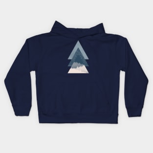 Geometric abstract night landscape art Kids Hoodie